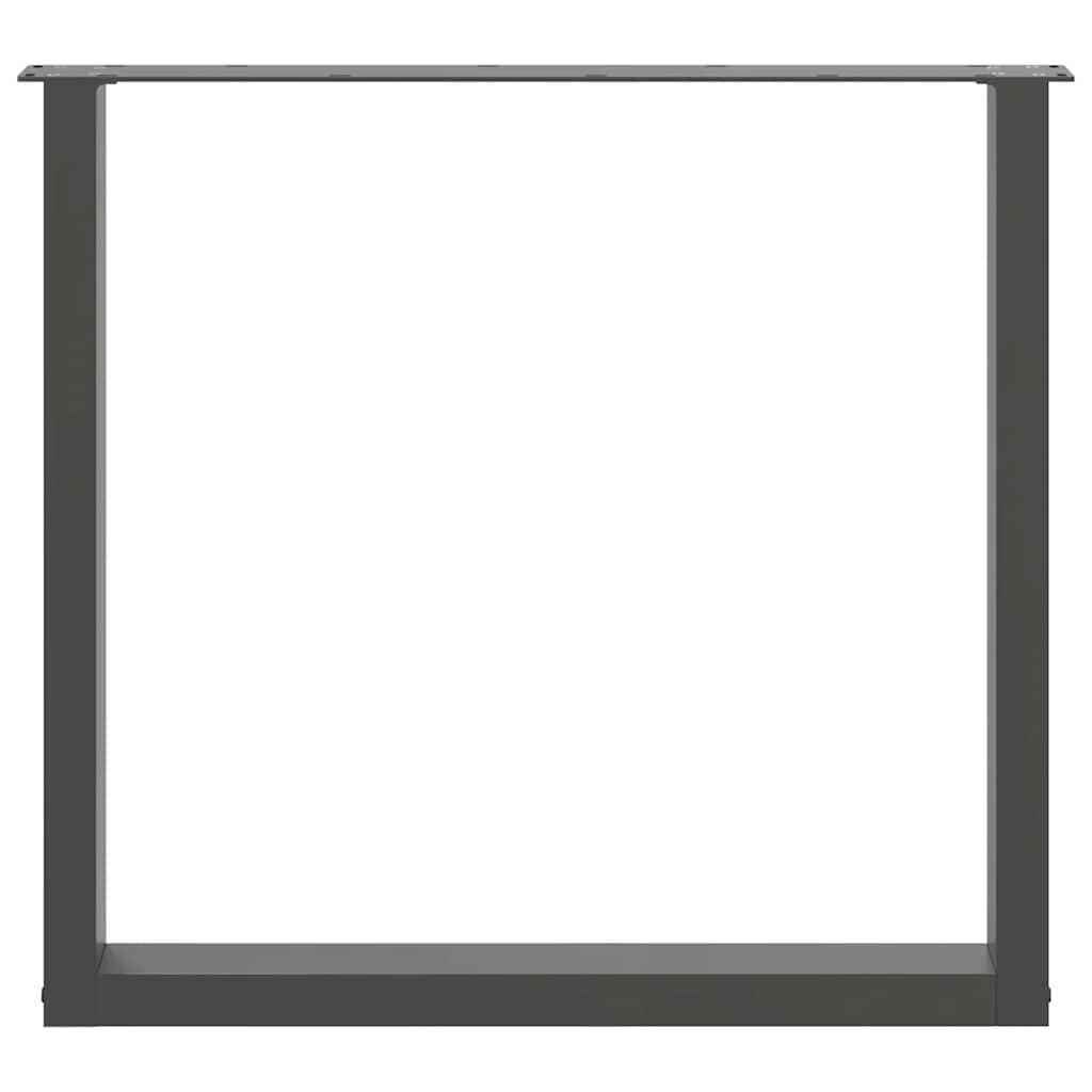 spisebordsben U-formet 3 stk. antracit 90x(72-73) cm stål