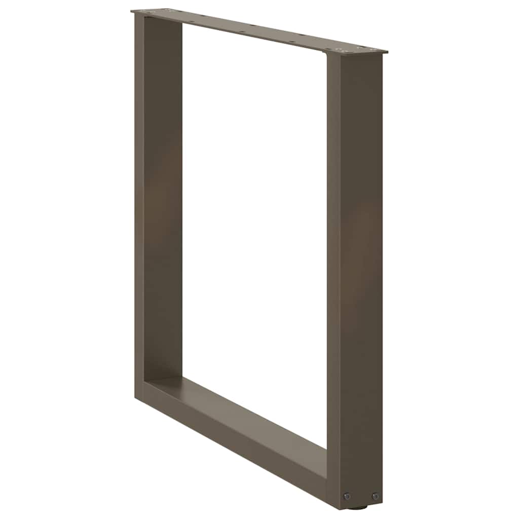 spisebordsben U-formet 3 stk. naturstål 90x(72-73) cm stål
