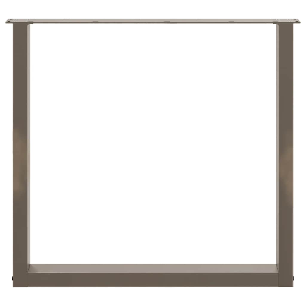 spisebordsben U-formet 3 stk. naturstål 90x(72-73) cm stål