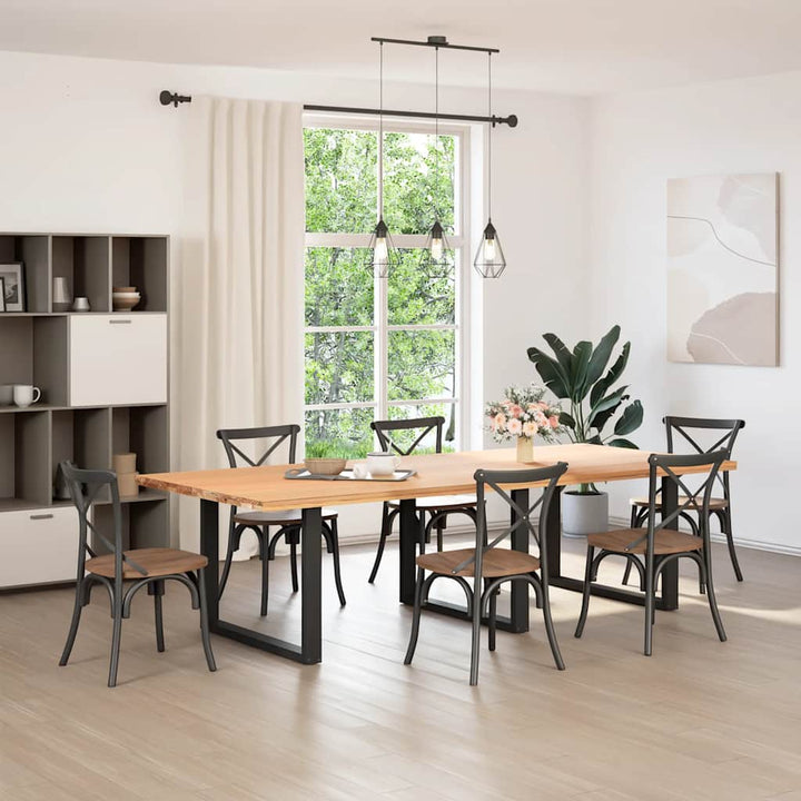 spisebordsben U-formet 3 Stk. sort 100x(72-73) cm stål
