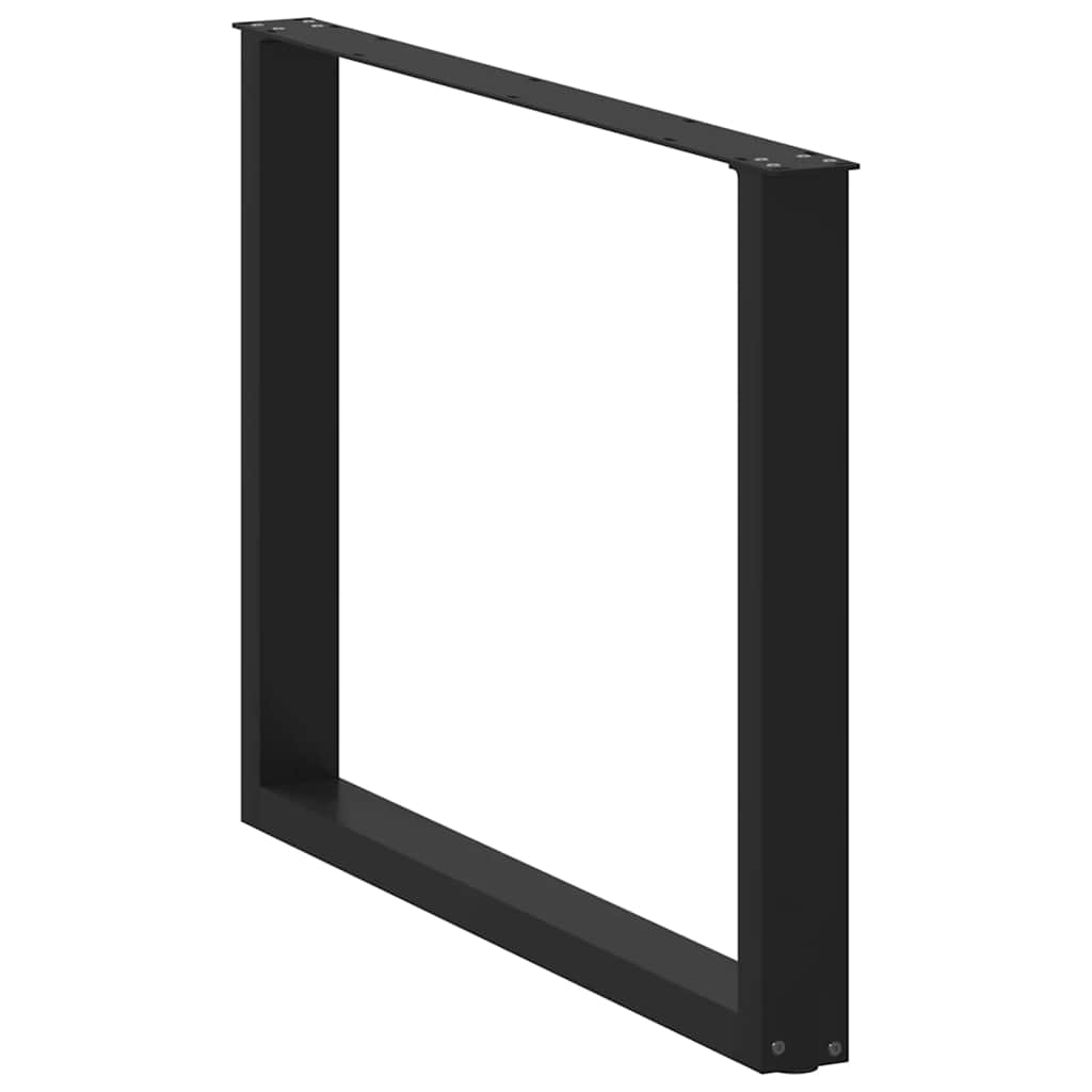 spisebordsben U-formet 3 Stk. sort 100x(72-73) cm stål