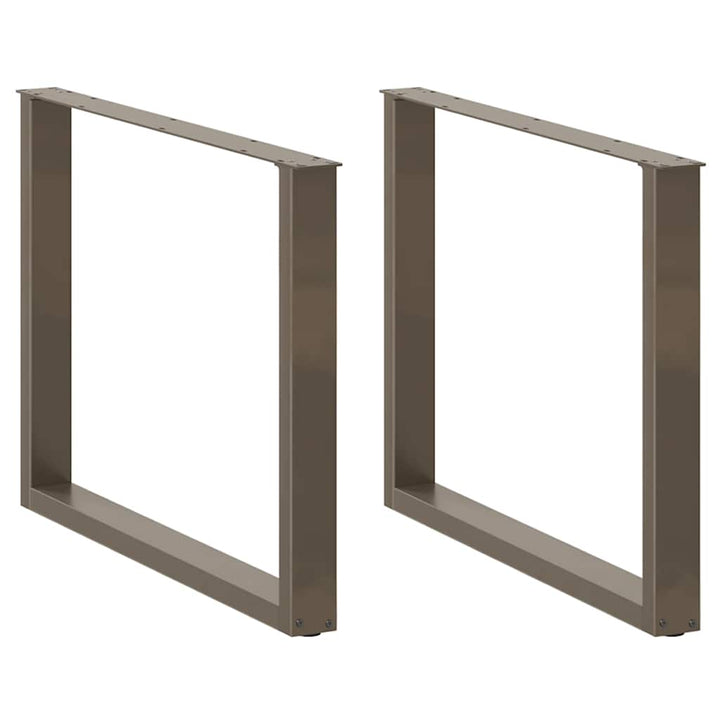spisebordsben U-formet 3 stk. naturstål 100x(72-73) cm stål