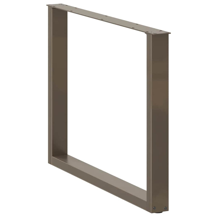 spisebordsben U-formet 3 stk. naturstål 100x(72-73) cm stål