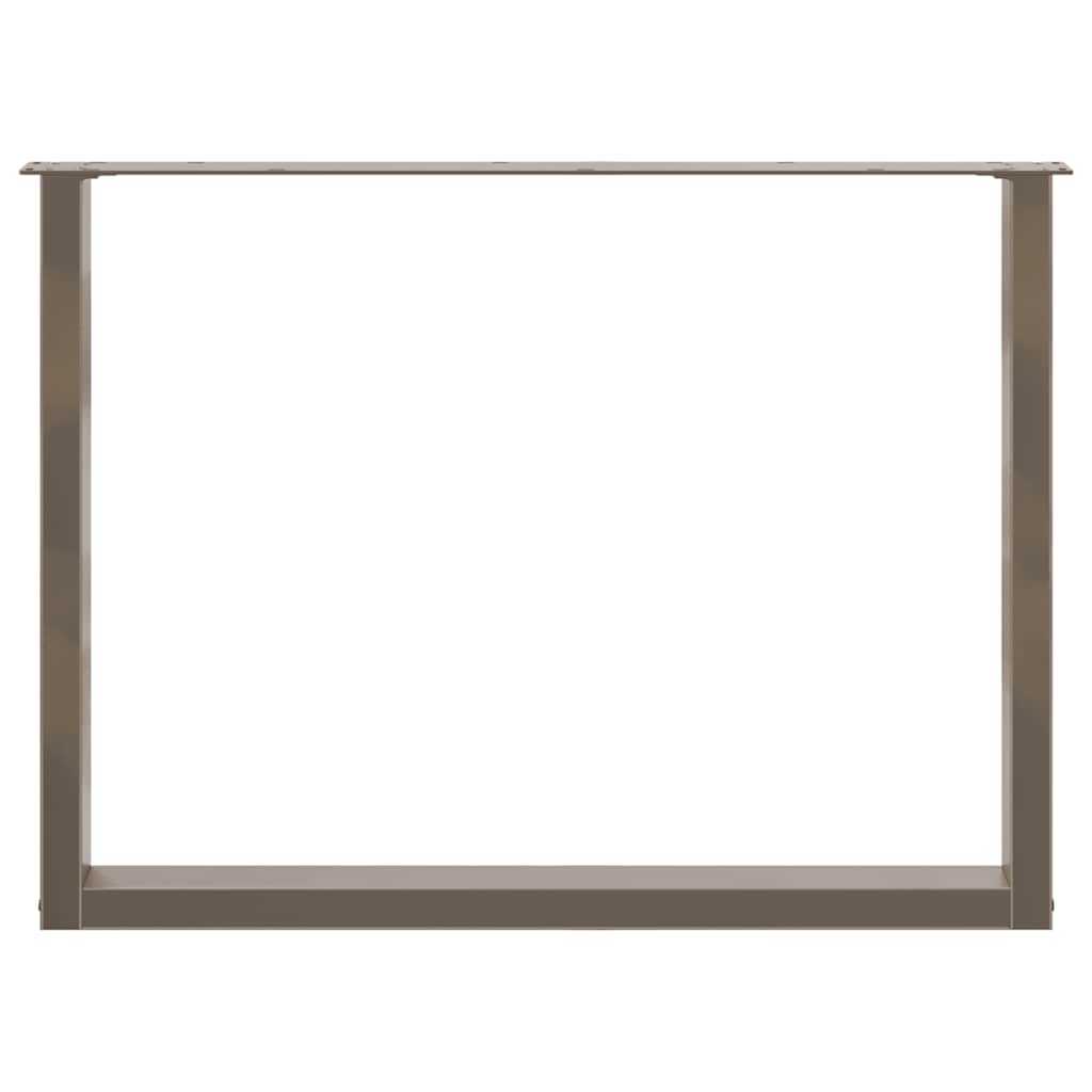 spisebordsben U-formet 3 stk. naturstål 100x(72-73) cm stål