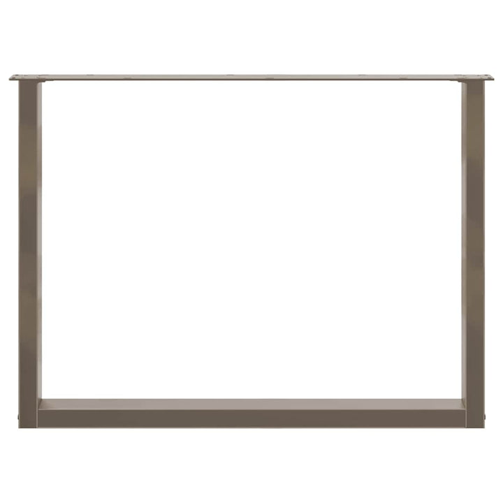 spisebordsben U-formet 3 stk. naturstål 100x(72-73) cm stål