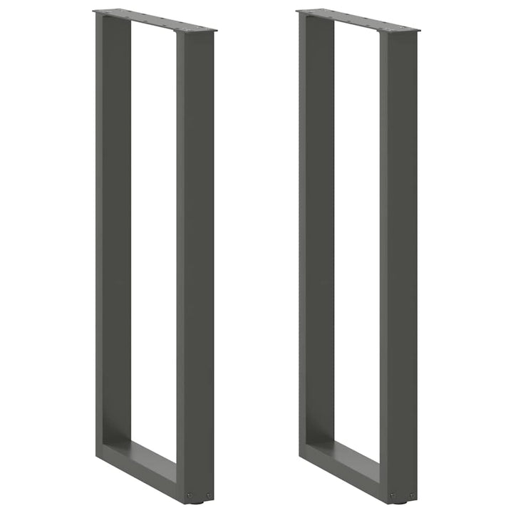 sofabordben U-formet 2 stk. 50x(110-111) cm stål antracitgrå