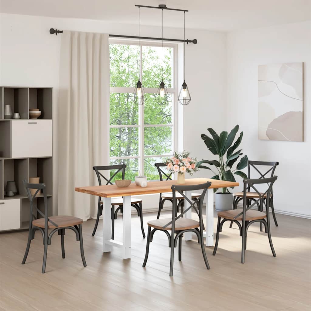 spisebordsben hvide 2 stk. 60x(72-73) cm stål