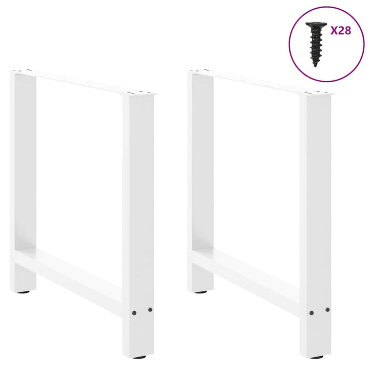 spisebordsben hvide 2 stk. 80x(72-73) cm stål