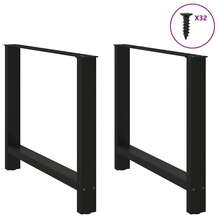 sofabordben 2 stk. 100x(72-73) cm stål sort