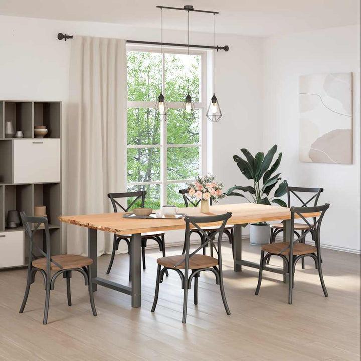 spisebordsben antracit 2 stk. 100x(72-73) cm stål