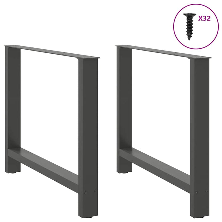 spisebordsben antracit 2 stk. 100x(72-73) cm stål