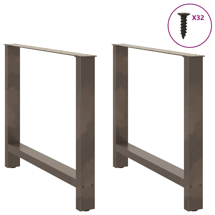 sofabordben naturstål 2 stk. 100x(72-73) cm stål