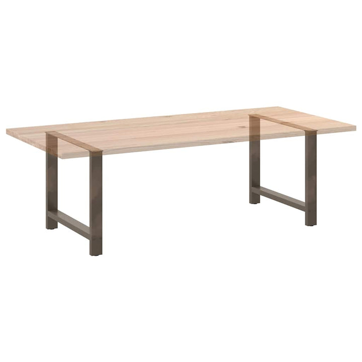 sofabordben naturstål 2 stk. 100x(72-73) cm stål