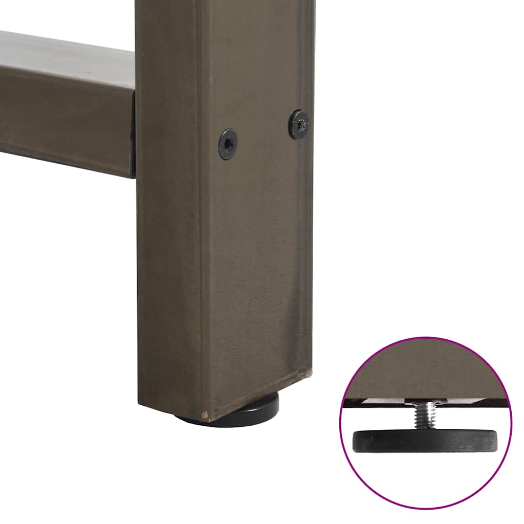sofabordben naturstål 2 stk. 100x(72-73) cm stål