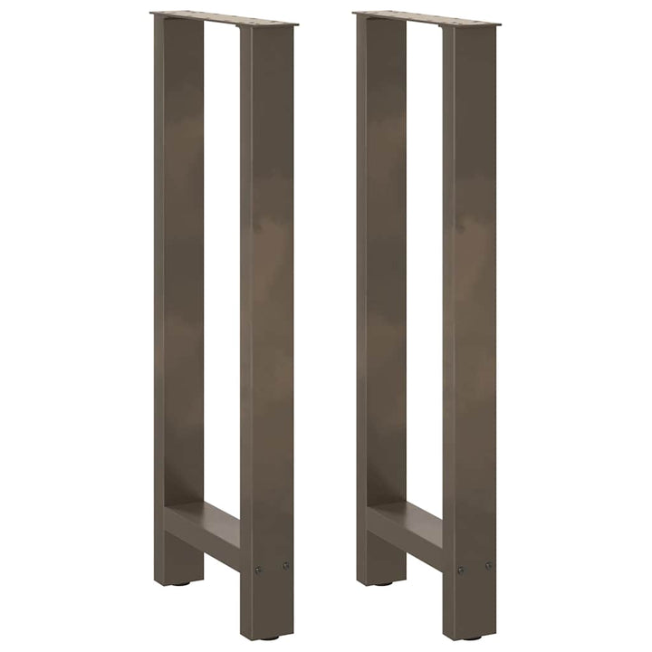 sofabordben naturstål 2 stk. 40x(100-101) cm stål