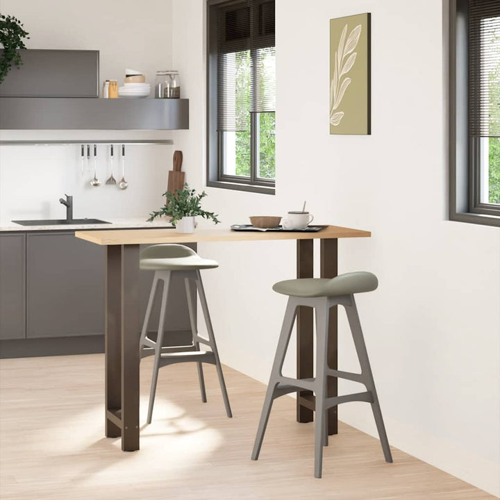 sofabordben naturstål 2 stk. 40x(100-101) cm stål