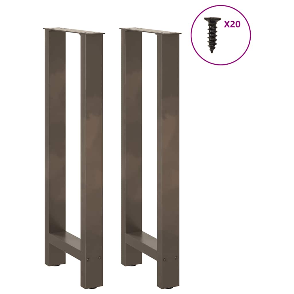 sofabordben naturstål 2 stk. 40x(100-101) cm stål