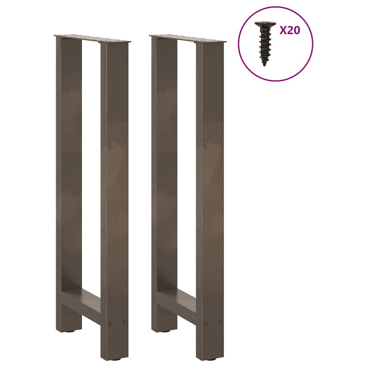 sofabordben naturstål 2 stk. 40x(100-101) cm stål