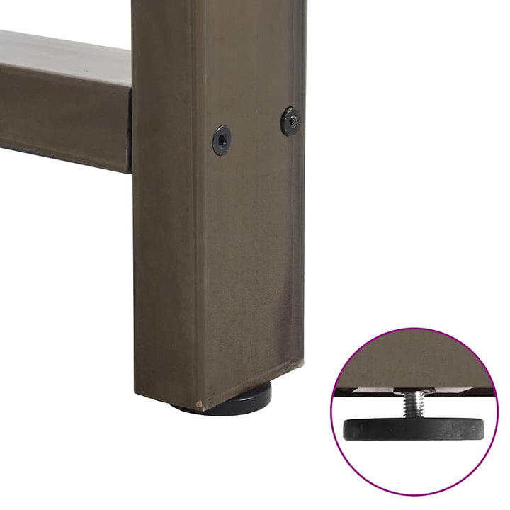 sofabordben naturstål 2 stk. 40x(100-101) cm stål