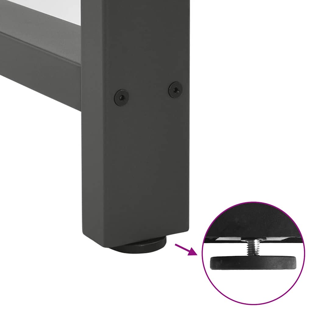sofabordben 2 stk. 40x(110-111) cm stål antracitgrå