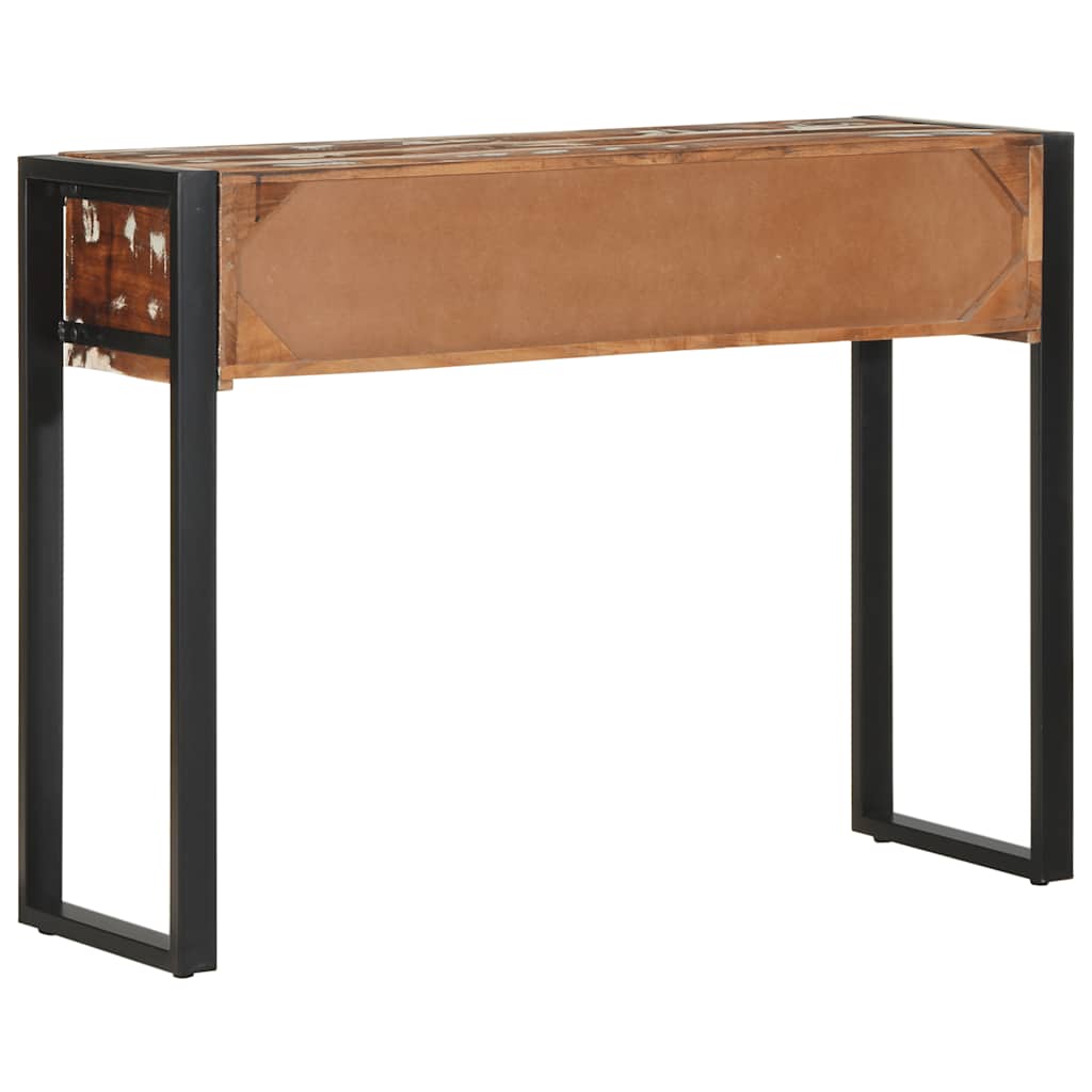 konsolbord 100x35x75 cm massivt genbrugstræ flerfarvet