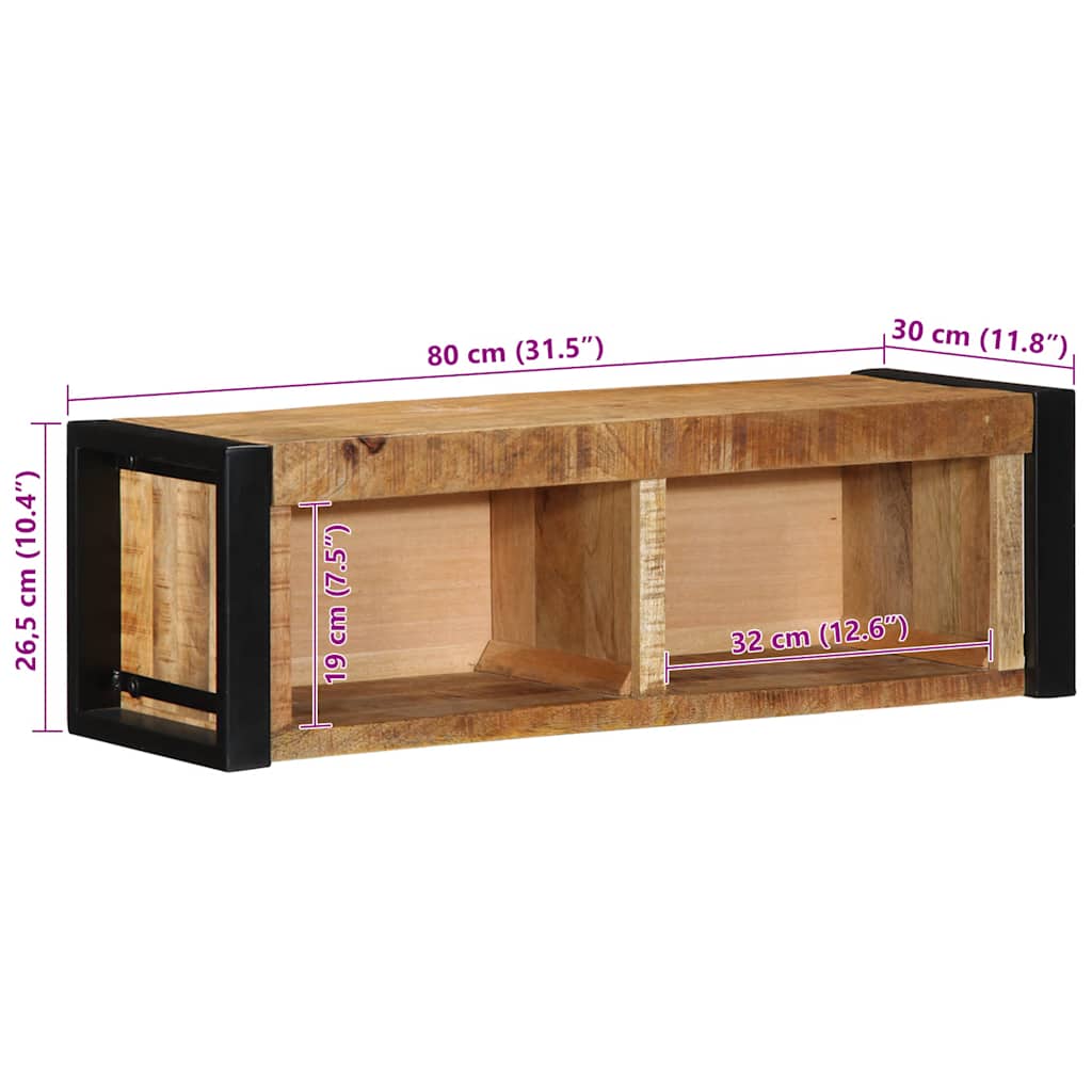 tv-bord 80x30x25 cm massivt ru mangotræ