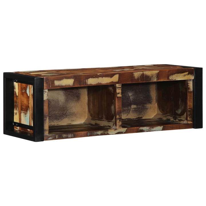 tv-bord 80x30x25 cm massivt genbrugstræ flerfarvet