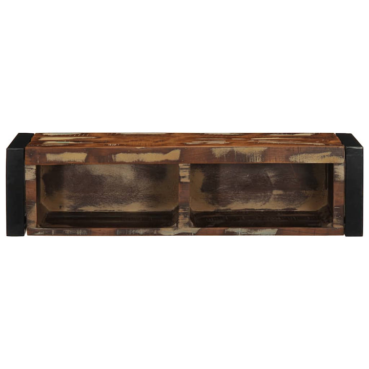 tv-bord 80x30x25 cm massivt genbrugstræ flerfarvet