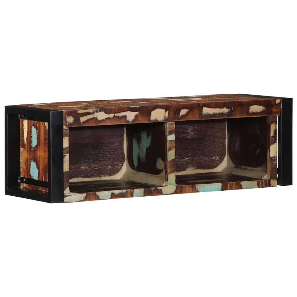 tv-bord 80x30x25 cm massivt genbrugstræ flerfarvet