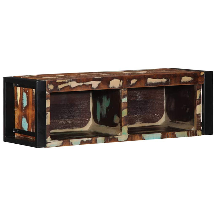 tv-bord 80x30x25 cm massivt genbrugstræ flerfarvet