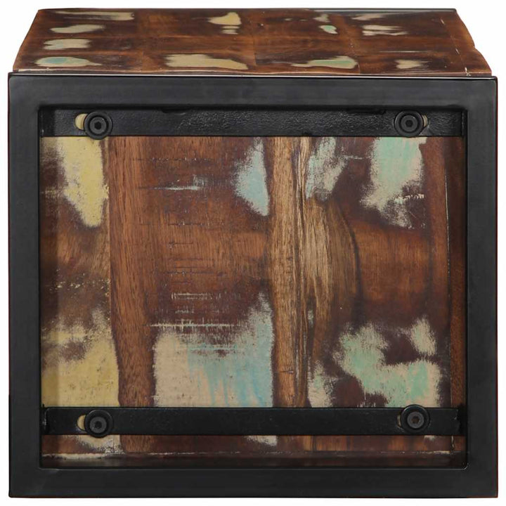 tv-bord 80x30x25 cm massivt genbrugstræ flerfarvet