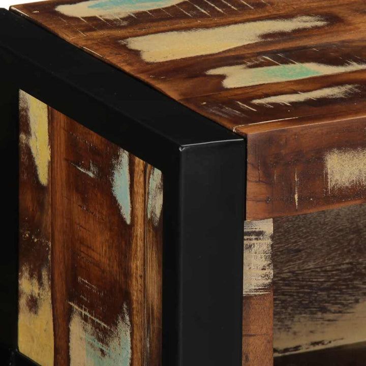 tv-bord 80x30x25 cm massivt genbrugstræ flerfarvet