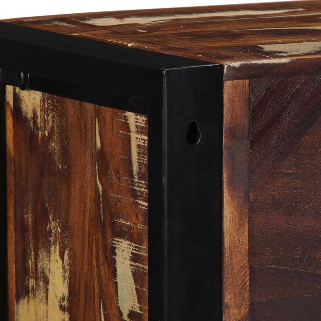 tv-bord 80x30x25 cm massivt genbrugstræ flerfarvet