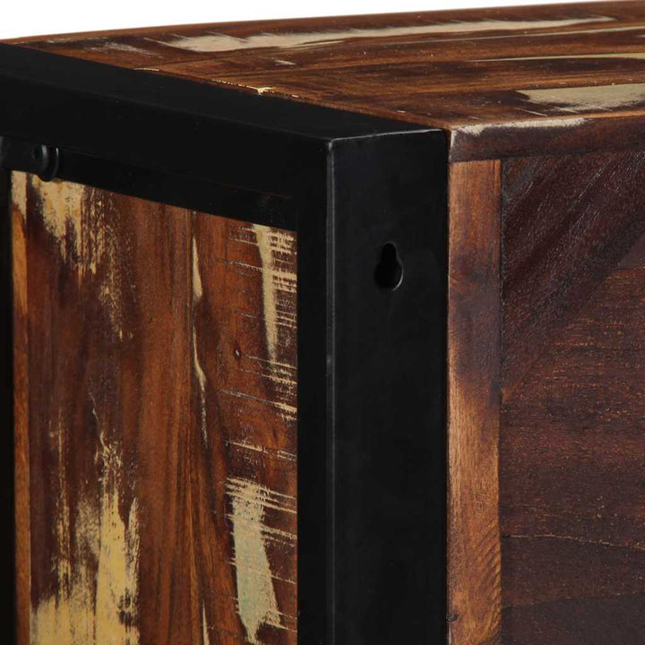 tv-bord 80x30x25 cm massivt genbrugstræ flerfarvet