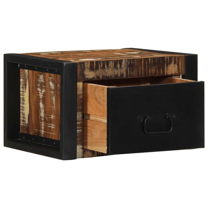 sengeskabe 2 stk 40x35x25 cm massivt genbrugstræ flerfarvet