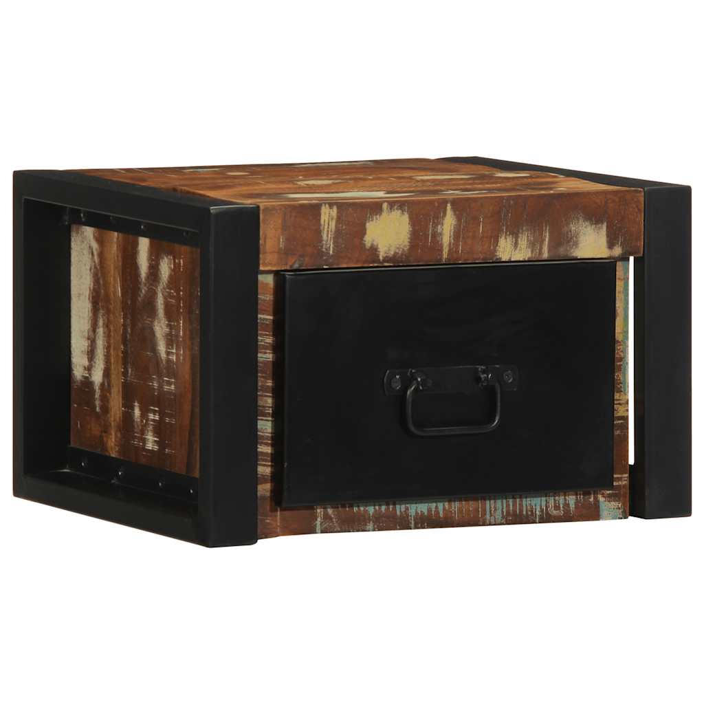 sengeskabe 2 stk 40x35x25 cm massivt genbrugstræ flerfarvet