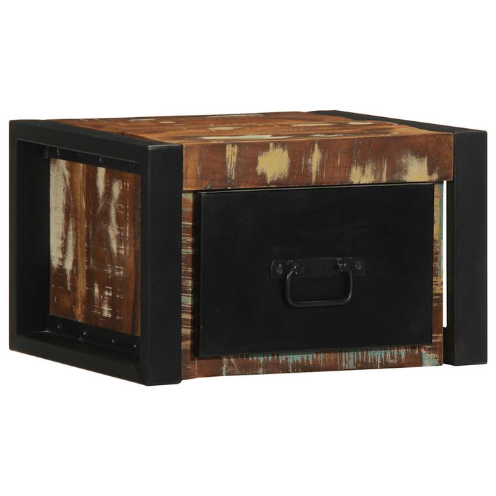 sengeskabe 2 stk 40x35x25 cm massivt genbrugstræ flerfarvet