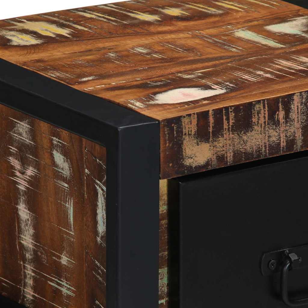 sengeskabe 2 stk 40x35x25 cm massivt genbrugstræ flerfarvet