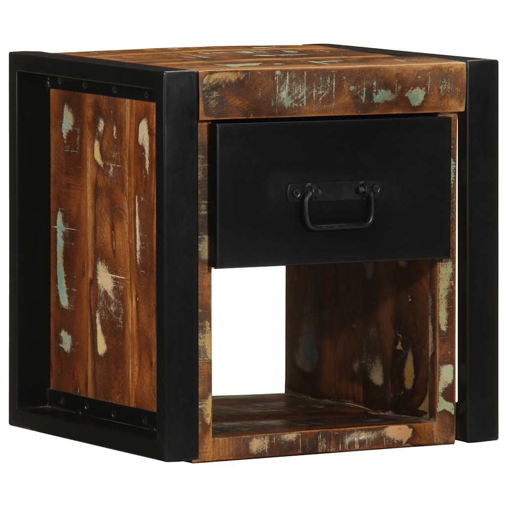 sengeskabe 2 stk 40x35x40 cm massivt genbrugstræ flerfarvet