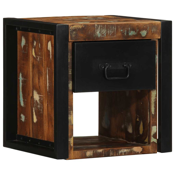 sengeskabe 2 stk 40x35x40 cm massivt genbrugstræ flerfarvet
