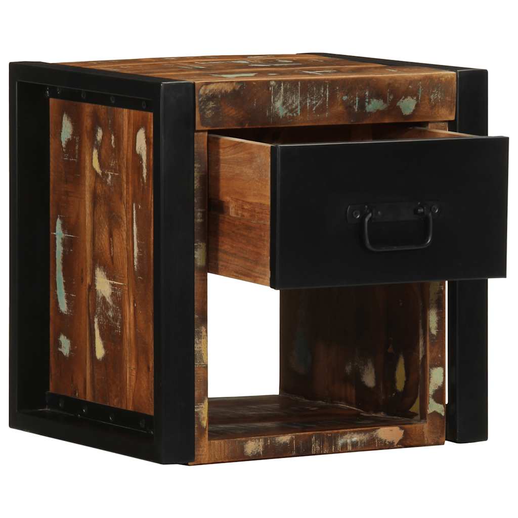 sengeskabe 2 stk 40x35x40 cm massivt genbrugstræ flerfarvet