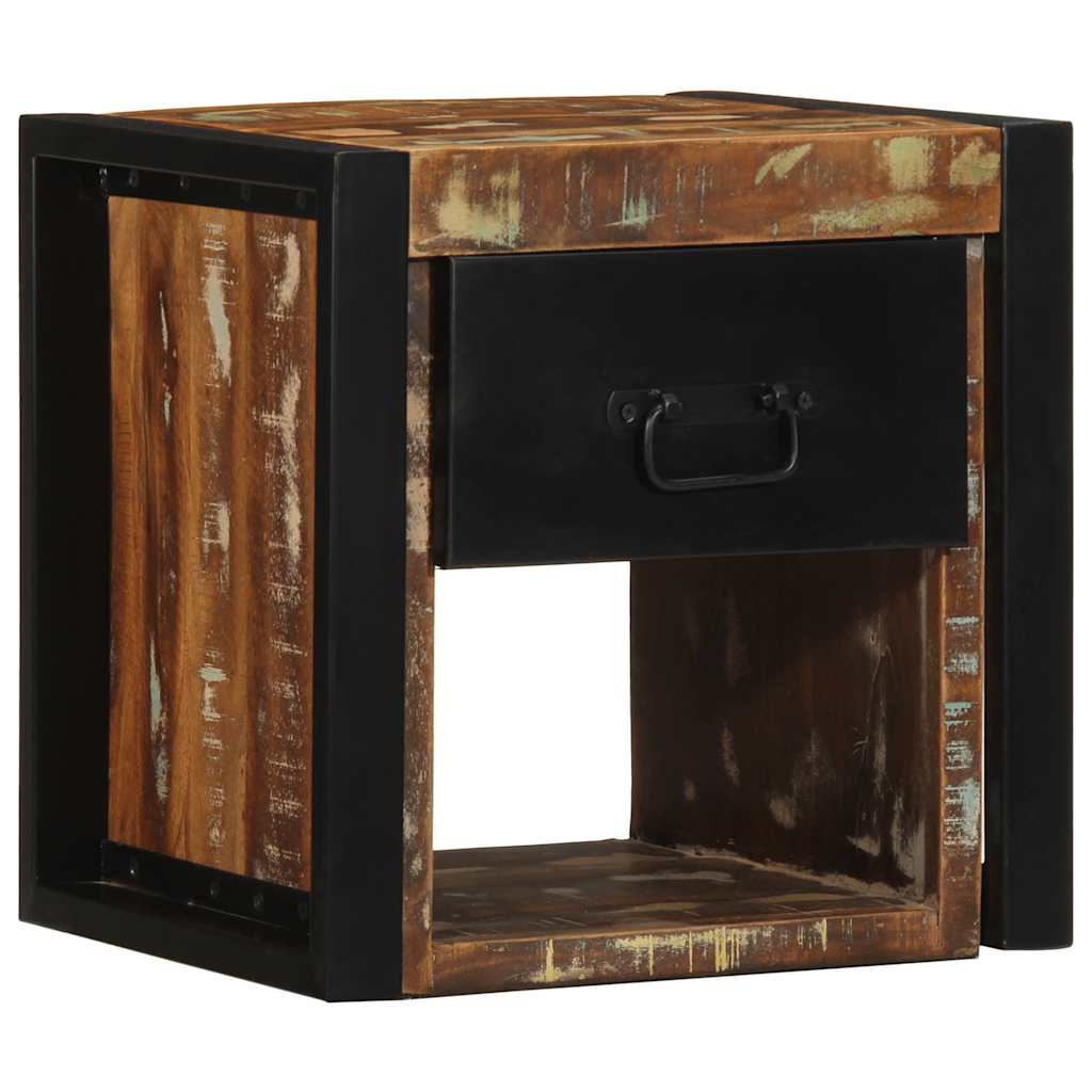 sengeskabe 2 stk 40x35x40 cm massivt genbrugstræ flerfarvet