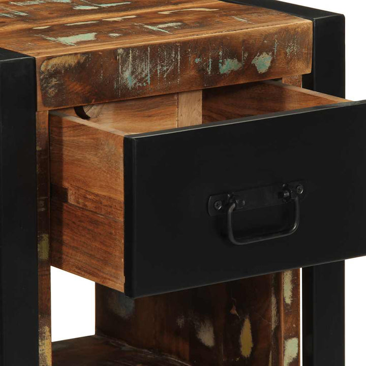 sengeskabe 2 stk 40x35x40 cm massivt genbrugstræ flerfarvet
