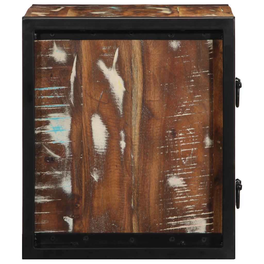 sengeskabe 2 stk 40x35x40 cm massivt genbrugstræ flerfarvet