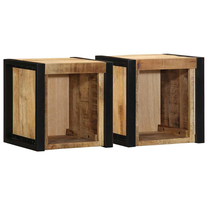 sengeskabe 2 stk 40x35x40 cm massivt ru mangotræ