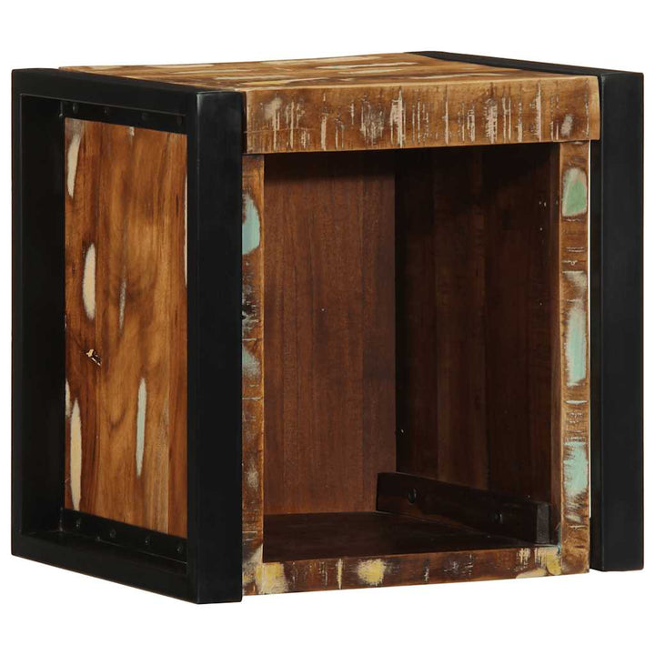 sengeskabe 2 stk 40x35x40 cm massivt genbrugstræ flerfarvet