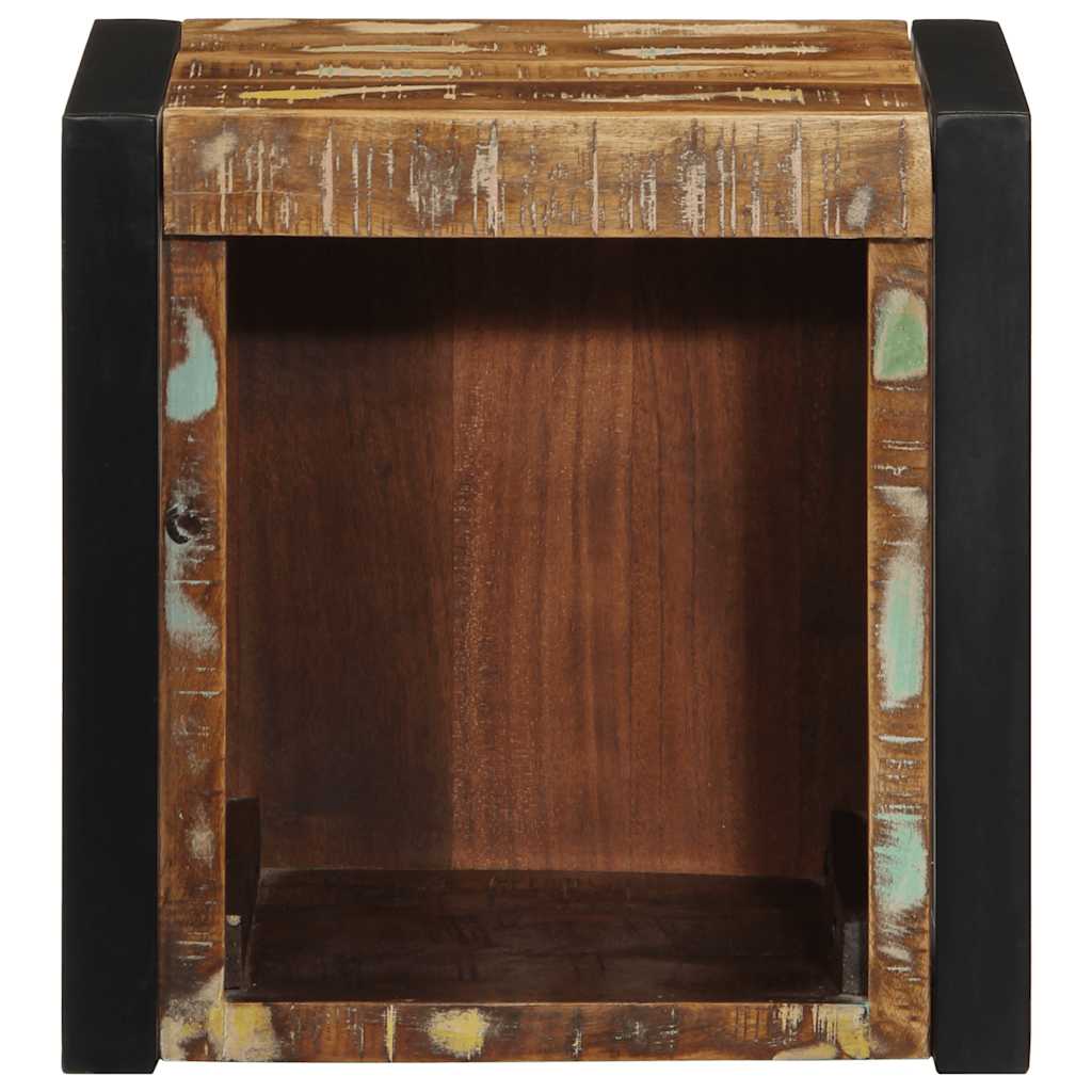 sengeskabe 2 stk 40x35x40 cm massivt genbrugstræ flerfarvet