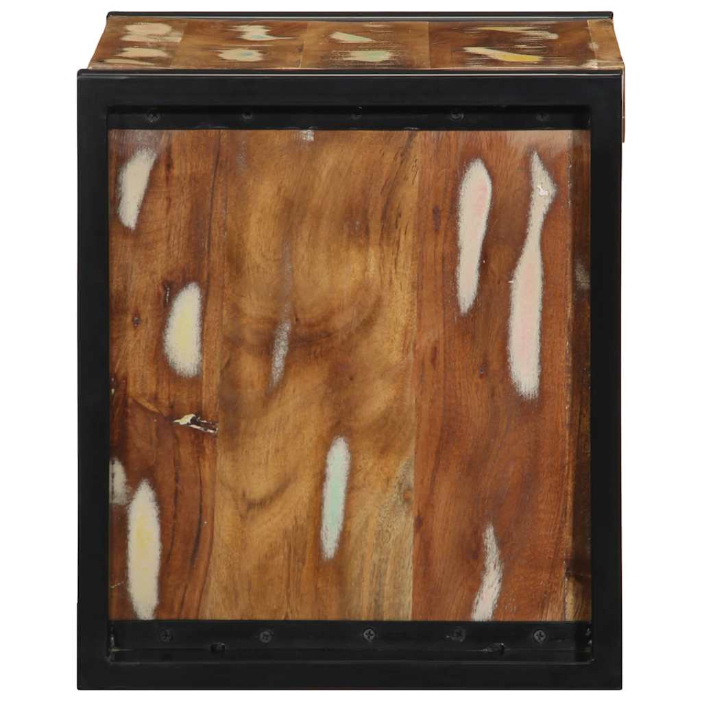 sengeskabe 2 stk 40x35x40 cm massivt genbrugstræ flerfarvet