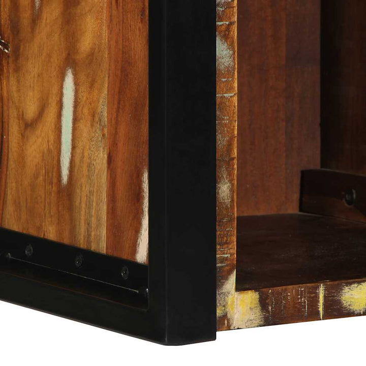 sengeskabe 2 stk 40x35x40 cm massivt genbrugstræ flerfarvet