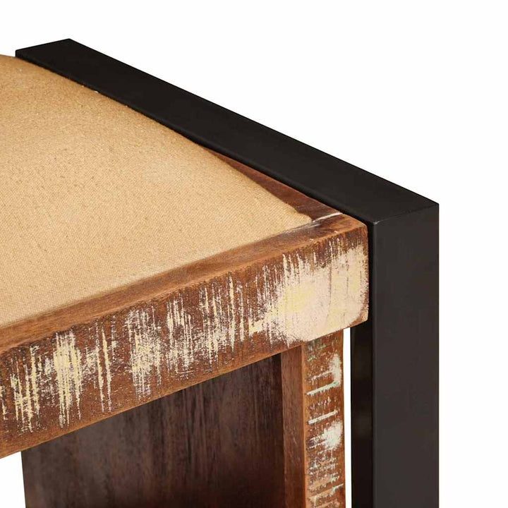 Opbevaringsbænk Flerfarvet 80 x 35 x 40 cm Massivt genbrugstræ